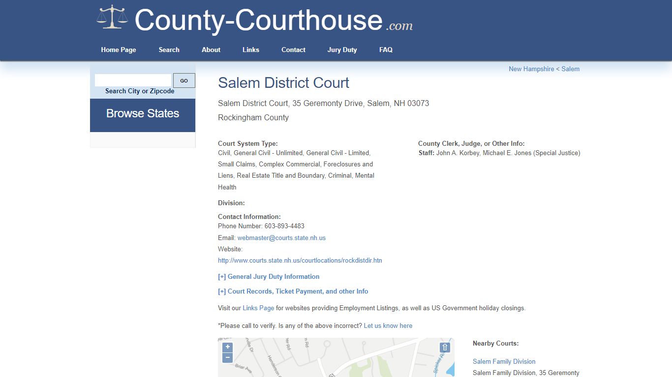 Salem District Court in Salem, NH - Court Information