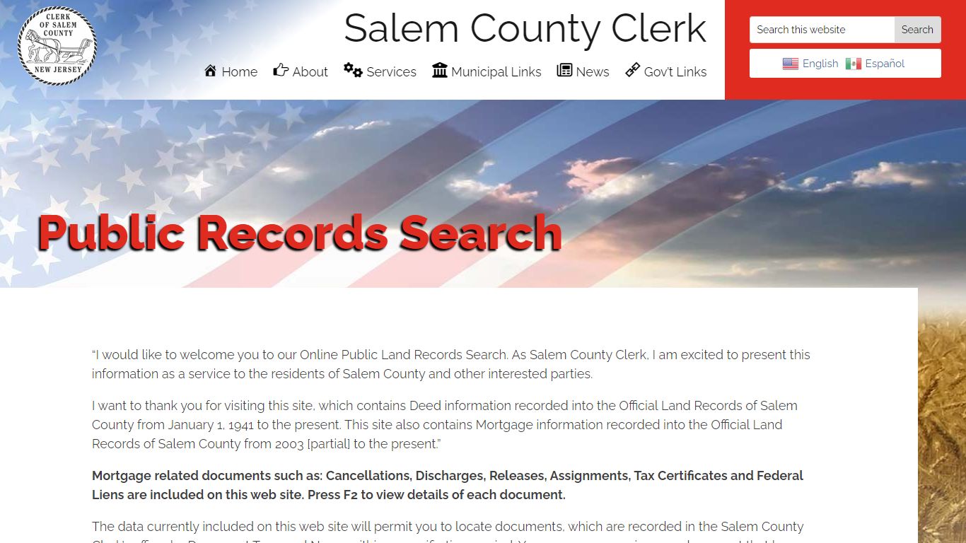 Public Records Search | Salem County Clerk